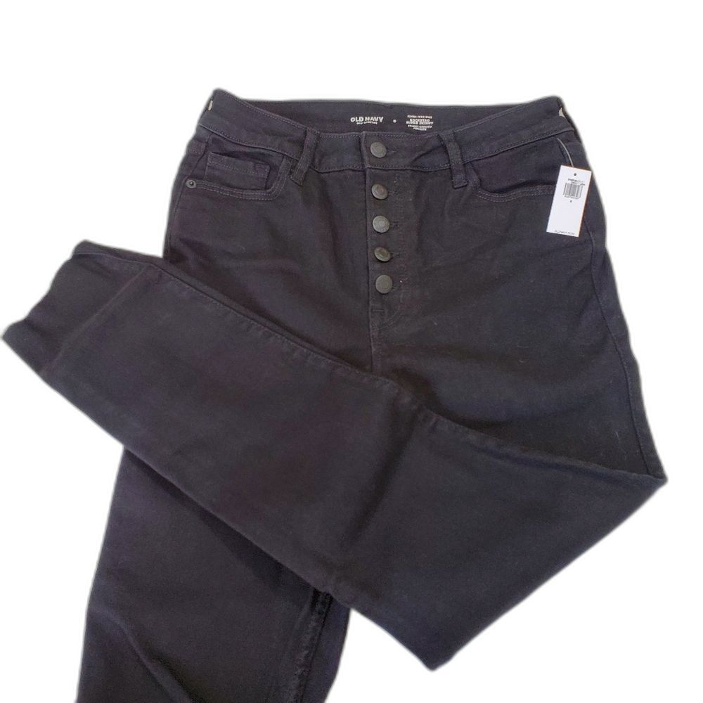 Old Navy Rockstar black Super Skinny Extra High Rise size 8 NEW
